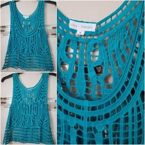 🌠Coco + Jameson🌠 turquoise knitted tank top
